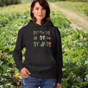 Bow Veggie Tuinieren Meerkleurig Patroon Hoodie