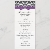 Bow violet avec menu Réception Mariage damassé (Devant)