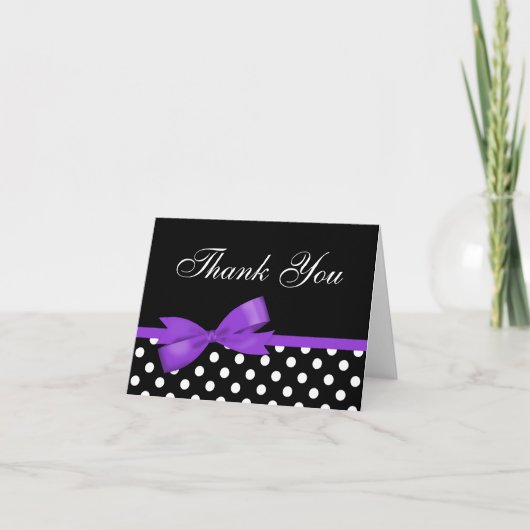 Bow violet noir Pois Merci (Devant)