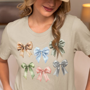 Bow Waterverf Coquette Girly Schattigee Gift Tri-Blend Shirt