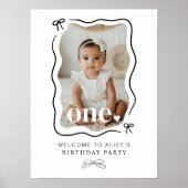 Bow Wavy Border Photo 1ère Affiche de bienvenue d' (Devant)