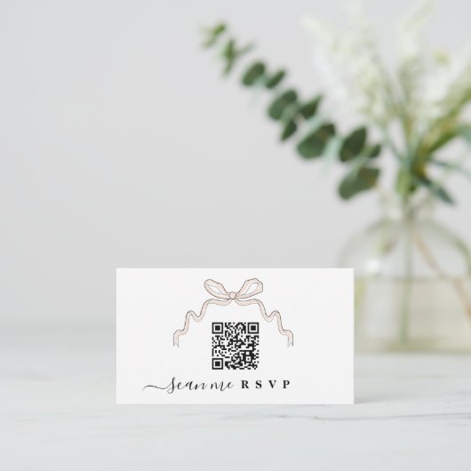 Bow Wildbloemen Bruiloft Website invoegen QR CODE Informatiekaartje (Staand voorkant)