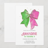 Bow Witches Girl Birthday Magical Party  Kaart (Voorkant / Achterkant)