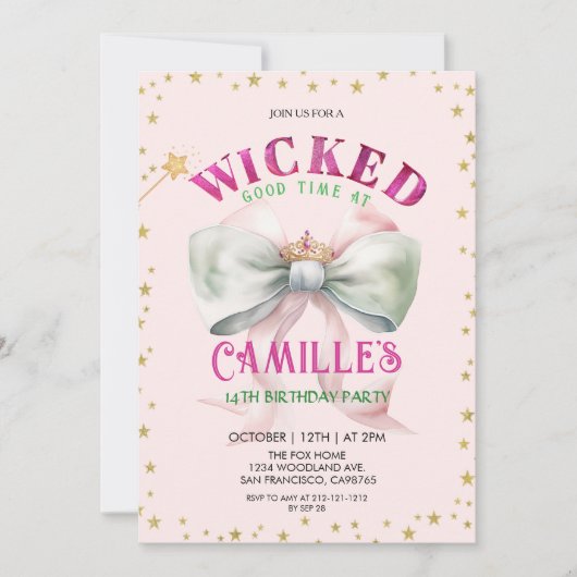 Bow Witches magical Birthday Party  Invitation (Devant)