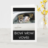 Bow Wow Vows Funny Wedding Vows Renewal Invite Kaart (Gele Bloem)