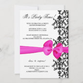 Bowed Damask Accented 5 x 7 Invite [Roze] Kaart (Achterkant)