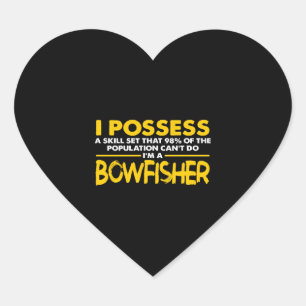 Bowfishing Vaardigheid Set Bowfisher Bowfishman Gi Hart Sticker