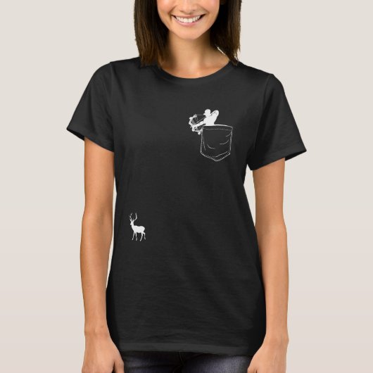 Bowhun Archer Deer Hunter Pocket Bowhunting T-shirt (Voorkant)