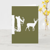 Bowhunter in Treestand Shooting Deer Kaart (Gele Bloem)