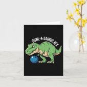 Bowl-a-saurus Rex Funny Dinosaur Bowling Humor Pun Kaart (Gele Bloem)