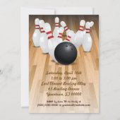 Bowl a Strike Party Invitation Kaart (Achterkant)