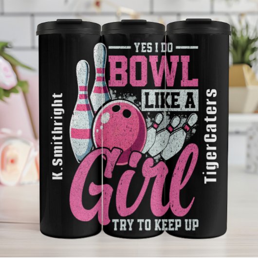 Bowl Like a Girl Graphic Thermosbeker