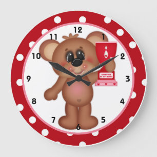Bowl me over Valentijnsdag wandklok d5 Grote Klok
