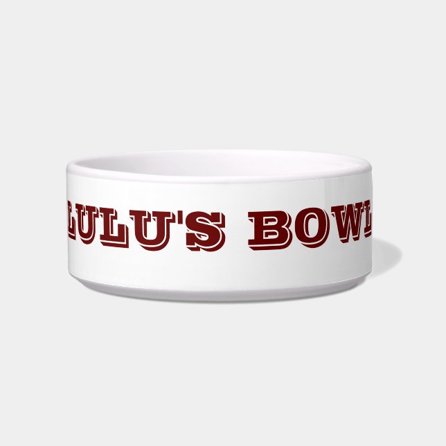 Bowl met de naam van je kat voerbakje (Voorkant)