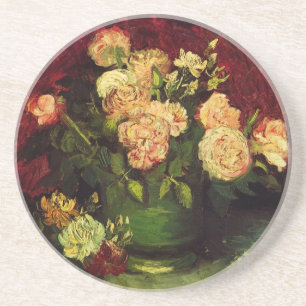 Bowl met volken en Rozen van Vincent van Gogh Zandsteen Onderzetter