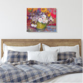 Bowl met zonnebloemen en Rozen van Vincent van Gog Canvas Afdruk (Insitu (Slaapkamer))