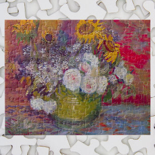 Bowl met zonnebloemen en Rozen van Vincent van Gog Legpuzzel