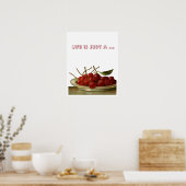 Bowl of Cherries aanpasbaar Poster (Keuken)