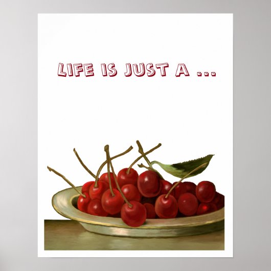 Bowl of Cherries aanpasbaar Poster (Voorkant)