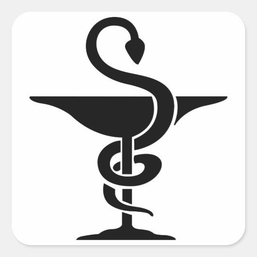 Bowl of Hygieia Vierkante Sticker (Voorkant)