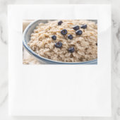 Bowl of Oatmeal with Blueberries Rechthoekige Sticker (Tas)