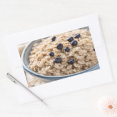 Bowl of Oatmeal with Blueberries Rechthoekige Sticker (Envelop)