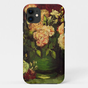 Bowl of Peonies and Rose, Vincent van Gogh iPhone 11 Hoesje