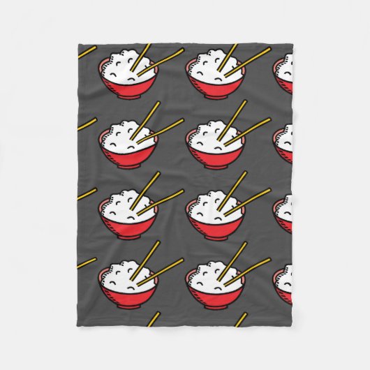 Bowl of Rice Fleece Blanket (Voorkant)