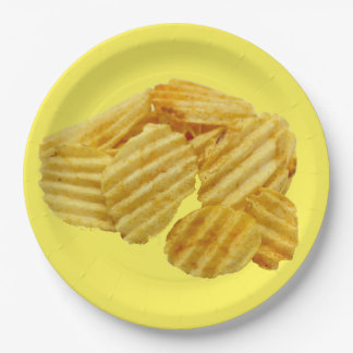 Bowl van aardappelchips Borden voor wegwerppapier Papieren Bordje