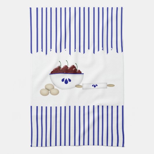 Bowl van Cherries Kitchen Towel Theedoek (Verticaal)