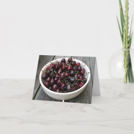 Bowl van Cherries Notecard Kaart (Voorkant)