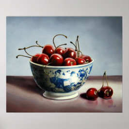 Bowl van Cherries Poster