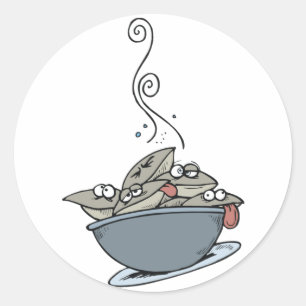 Bowl van Clams Ronde Sticker
