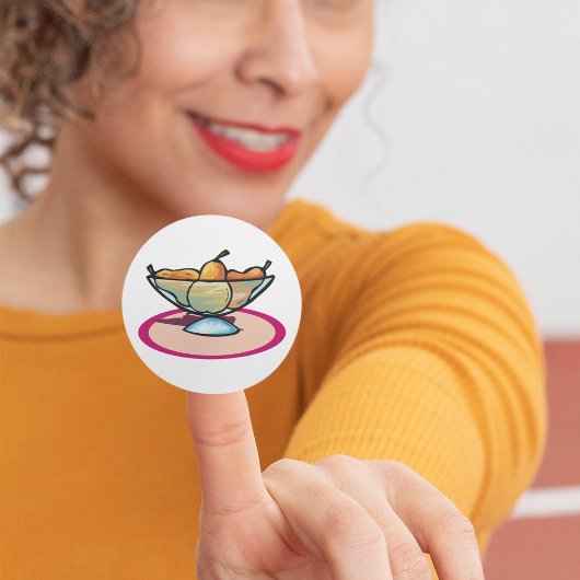 Bowl van fruit ronde sticker