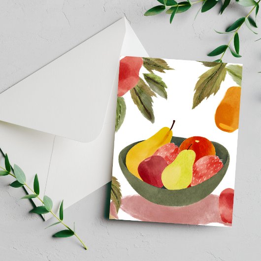 Bowl van fruit | Waterverf citrus Briefkaart