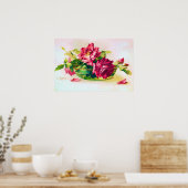 Bowl van het Poster van Rozen (Keuken)