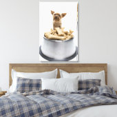 Bowl van honden door Yorkshire Terrier Canvas Afdruk (Insitu (Slaapkamer))