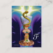 BOWL VAN HYGEIA,PHARMACY MONOGRAM.Blue White Pearl Visitekaartje (Achterkant)