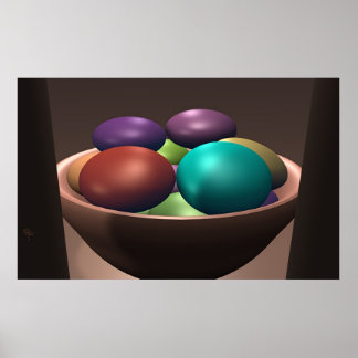 Bowl van kleuren poster