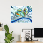 Bowl van Marbles, groot Poster (Thuiskantoor)