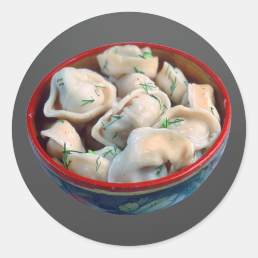 Bowl van Pelmeni Ronde Sticker (Voorkant)