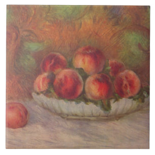 Bowl van Perziken (van Pierre-Auguste Renoir) Tegeltje