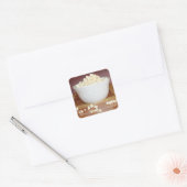 Bowl van Popcorn Vierkante Sticker (Envelop)