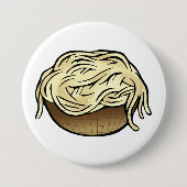 Bowl van Spaghetti Pasta Noodle Food Ronde Button 7,6 Cm (Voorkant)