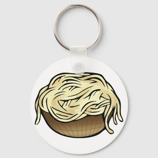 Bowl van Spaghetti Pasta Noodle Food Sleutelhanger (Voorkant)