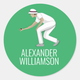 Bowlen op gras ronde sticker