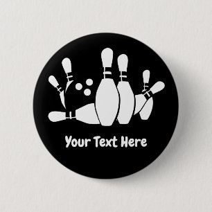 Bowler Bowling Ball Pins Aangepast Ronde Button 5,7 Cm