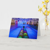 Bowler Bowling Perfect Score 300 verjaardag Kaart (Gele Bloem)