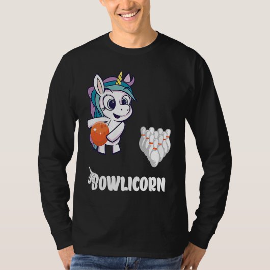 Bowler Bowling Unicorn Strike Bowling Pin Bowling  T-shirt (Voorkant)