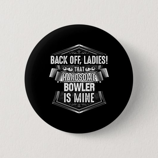 Bowler Bowling Wife Shirt  Ronde Button 5,7 Cm (Voorkant)